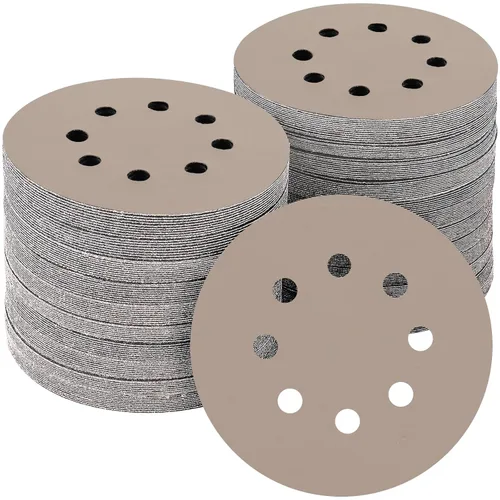 Miniatura 44 de 165 piezas, discos de lija de 5 pulgadas redondos, papel de lija de gancho y bucle para lijadora orbital aleatoria, grano 40 60 80 120 150 240 320