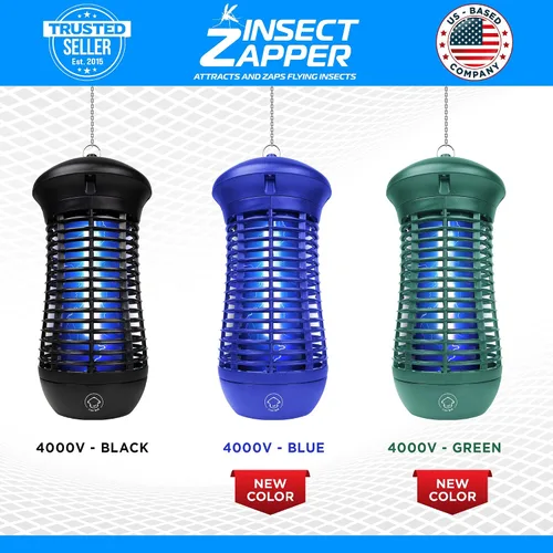 Miniatura 6 de Livin' Well Green Bug Zapper para interiores y exteriores – 4000 V de alta potencia eléctrica Mosquito Zapper Home Patio, 1,500 pies cuadrados rango
