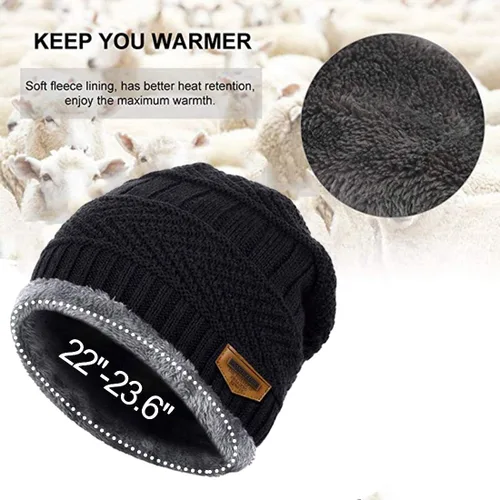 Miniatura 2 de Muryobao Gorro de invierno grueso y cálido para mujer