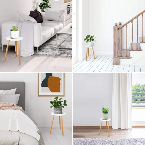 Miniatura 5 de Uneedem - Soporte para plantas de interior, mesa moderna de madera de mediados de siglo para plantas de interior, 8.9 pulgadas de alto para macetas