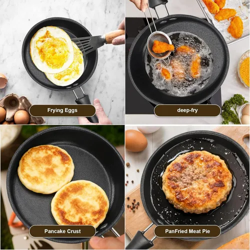 Miniatura 5 de Mini sartén antiadherente para huevos y tortillas, sartén individual de 4.7 pulgadas, infusión de diamante, sartén multiusos diseñada para huevos
