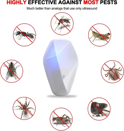 Miniatura 3 de Ariie - Repelente eléctrico de plagas, repelente ultrasónico de insectos para uso en interiores, dispositivo de control de plagas para roedores