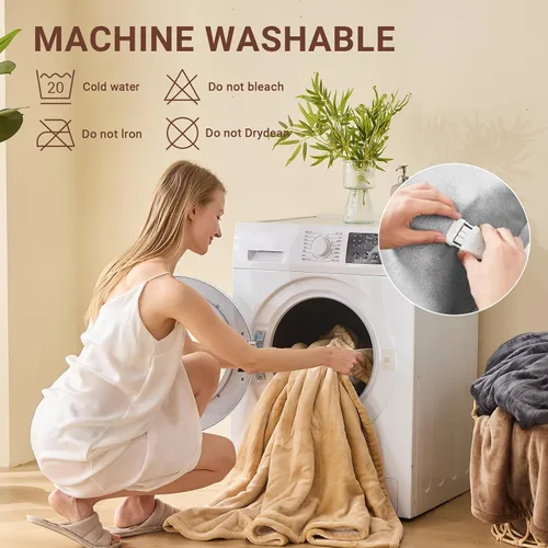 Miniatura 6 de Manta térmica eléctrica de 50 x 60 pulgadas, manta eléctrica de franela suave y sherpa con 10 niveles de calefacción, se apaga automáticamente