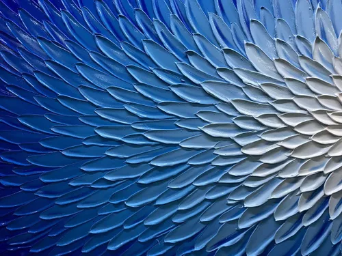 Miniatura 5 de AMEI Arte, 24 x 48 pulgadas, pintado a mano, obra de arte moderna con flores azules y blancas, pintura al óleo de madera en el interior enmarcado