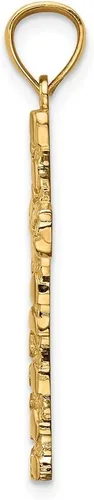 Miniatura 2 de Colgante de cruz de pepita de oro amarillo macizo de 14 k, Metal