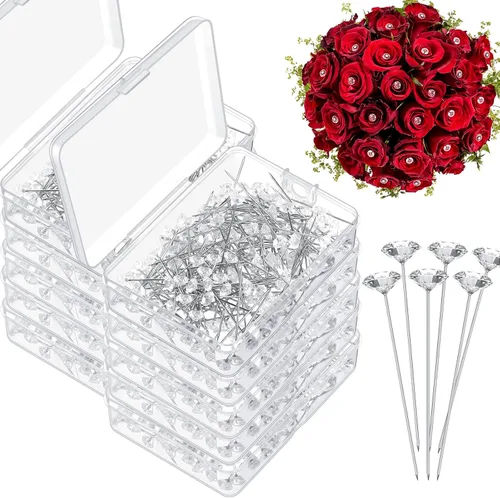 Miniatura 9 de 400 alfileres de diamantes para ramilletes de cristal, ramillete de boda, diamantes de imitación, diamantes de imitación florales, accesorios