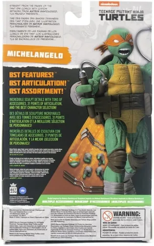 Miniatura 4 de Teenage Mutant Ninja Turtles BST AXN Michelangelo IDW Inspired Comic Heroes Figura de acción de 5 pulgadas