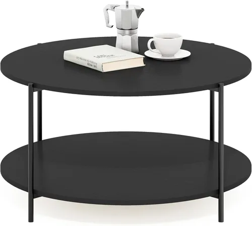 Miniatura 23 de Furinno Mesa de centro de diseño simple, nogal oscuro