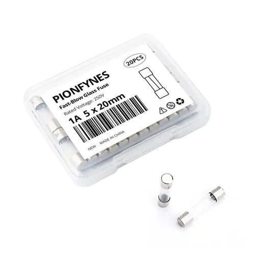 Miniatura 8 de (Paquete de 20) Fusible de soplado rápido de 0.5 A, fusibles de vidrio de 0.5 amperios 250 V, 0.2 x 0.78 pulgadas/0.197 x 0.787 in (0.5 amperios)