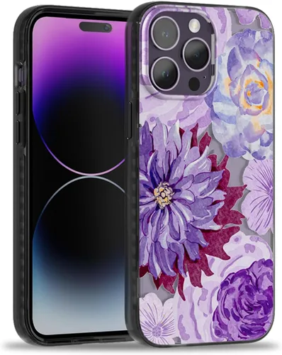 Miniatura 56 de SCORPIFY Funda para iPhone 15 Pro Max con diseño floral de Nemophila azul, bonita funda transparente para teléfono para mujeres y niñas