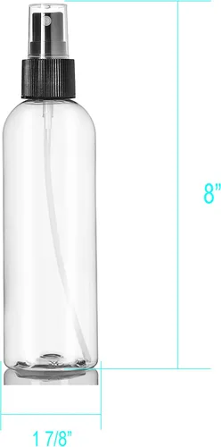Miniatura 3 de ljdeals botellas de spray de plástico transparente de 8 oz, rociador de llovizna fina negro, botellas vacías recargables para aceites esenciales