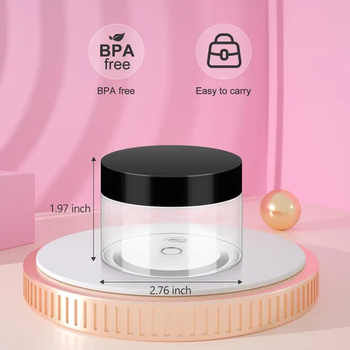 Miniatura 4 de Loretoy Paquete de 36 tarros de plástico de 4 onzas con tapas, sin BPA, reutilizables, rellenables, recipientes de cosméticos transparentes
