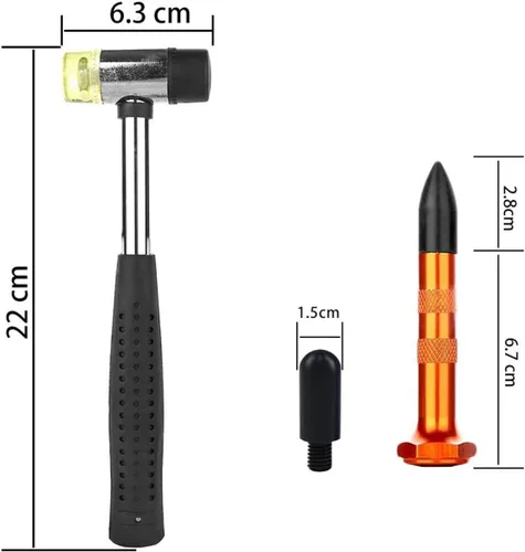 Miniatura 4 de LadyRosian Herramientas de varillas de reparación de abolladuras, 27 piezas, kits de reparación de abolladuras sin pintura con cabeza cónica