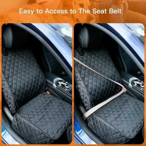 Miniatura 6 de PETICON Funda impermeable para asiento delantero de automóvil, paquete de 2 unidades, funda de asiento de automóvil para perro de protección Negro