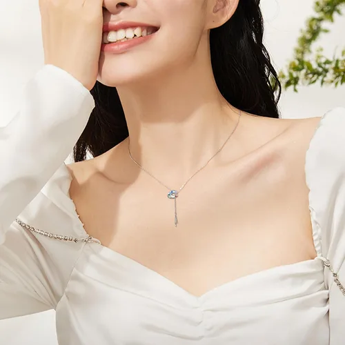 Miniatura 2 de CUPENDA Collar de plata de ley con colgante de zorroserpienteunicorniobúho en la lunaconejocaballo, joyería de regalo para mujeres, mamá, hermana