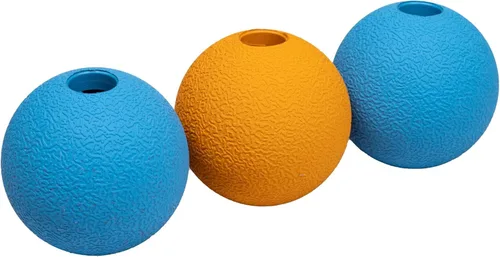 Miniatura 13 de Amazon Basics Juguetes para Perros, Pelotas de Goma Interactivas para Buscar, (Paquete de 2), 3 Pulgadas, Azul, Naranja