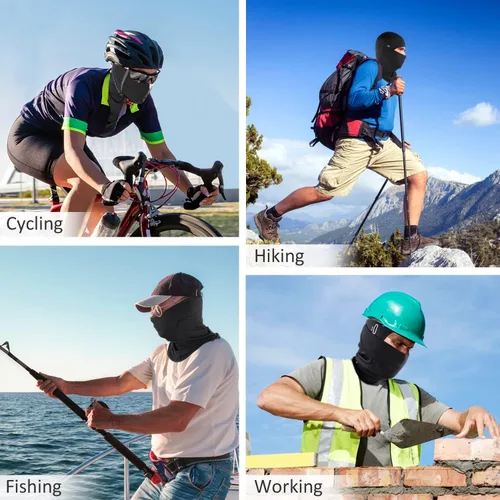 Miniatura 6 de Pasamontañas de verano para hombres y mujeres, máscara facial de seda de hielo refrescante, protección UV, pasamontañas para ciclismo, motociclismo