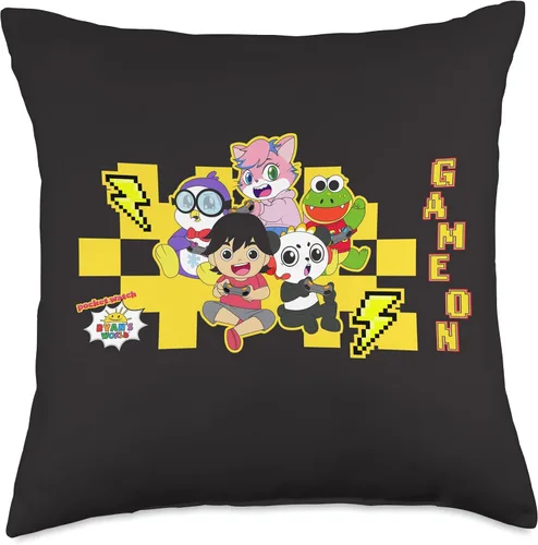 Miniatura 5 de Ryan's World Game On Characters - Almohada de 16 x 16 pulgadas, multicolor