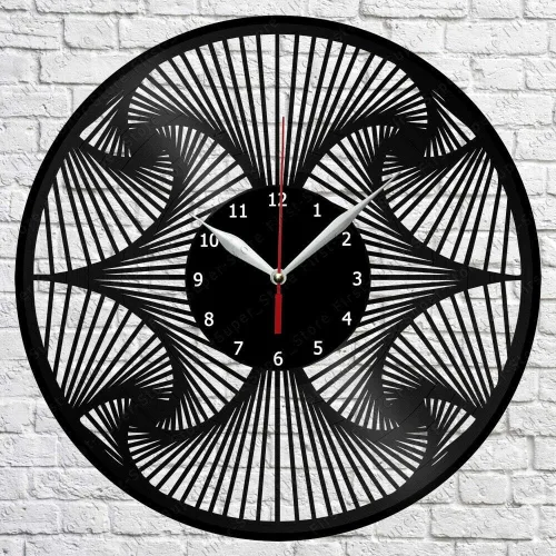 Reloj de pared de vinilo abstracto LP Record Decoración del hogar Arte hecho a mano Personalidad Regalo 3 (Tamaño: 12 pulgadas, Color: Negro)