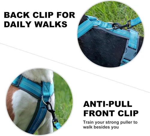 Miniatura 21 de Arnés para perro Plutus Pet sin tirón, arnés ajustable de nylon con acolchado suave, arnés para perro reflectante y resistente para perros pequeños