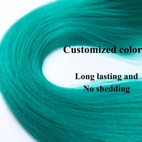 Miniatura 5 de Cabello trenzado verde azulado preestirado, hipoalergénico, sintético, color azul aguamarina, para trenzas y giros, extensiones de cabello largo