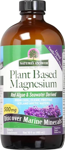 Nature's Answer Magnesio líquido a base de marina, 16 onzas, complejo multimineral, suministra 72 oligominerales | Sin sabores ni conservantes
