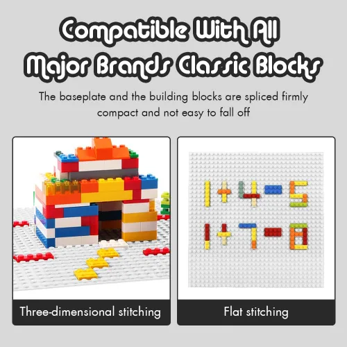 Miniatura 5 de Lekebaby Base de construcción clásica para ladrillos de construcción, 100% compatible con las principales marcas: placa base de 10 x 10 pulgadas