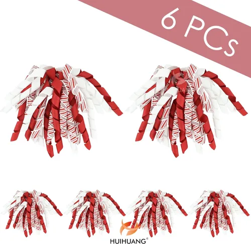 Miniatura 6 de HUIHUANG Lazo de regalo de Navidad para regalos, lazos rizados para envolver regalos, bastón de caramelo, lazos de Navidad rojos y blancos