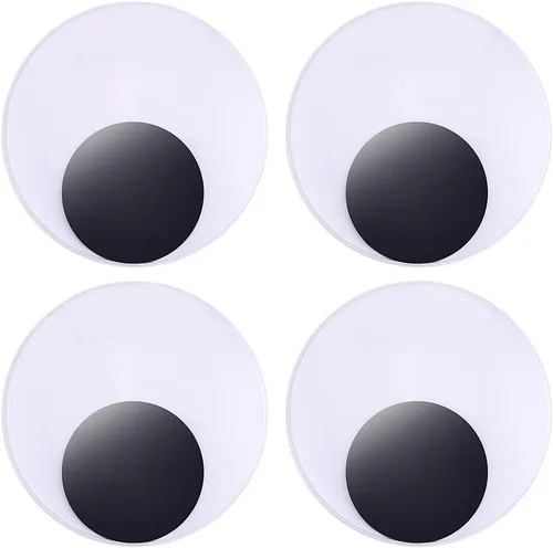 DECORA Ojos Saltones Móviles de Plástico de Gran Tamaño de 3 Pulgadas con Autoadhesivo para Manualidades, Juego de 4 Cd086s1p1
