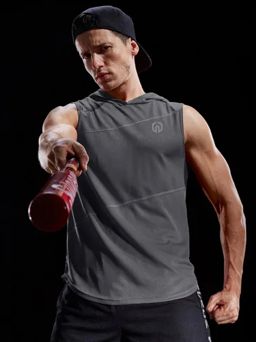 Miniatura 4 de NELEUS Dry Fit Workout Athletic Muscle Tank with Hoods Pack of 3