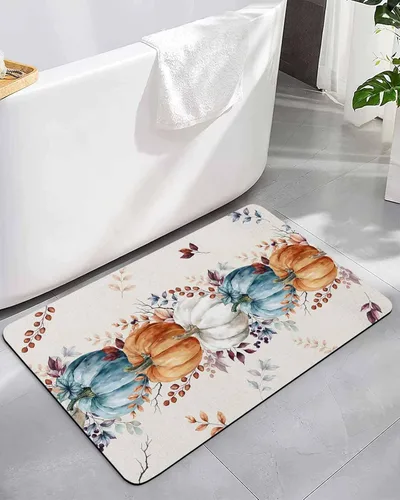 Miniatura 8 de Tapete de baño de geometría negra para bañera, antideslizante, de secado rápido y absorbente, tierra de diatomeas, fregadero, cocina, sala de estar