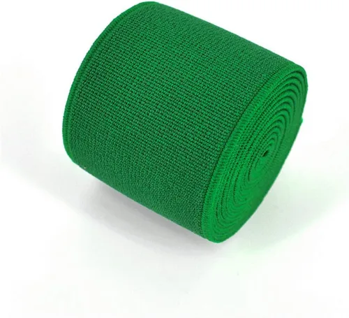 Miniatura 23 de 1 rollo de cordón elástico plano de 1.5 pulgadas de ancho por 3 yardas de banda elástica sarga de doble cara (#1 Blanco)