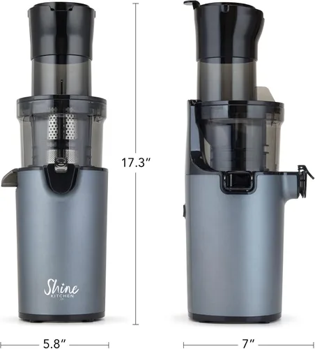 Miniatura 9 de Shine SJX-1 - Exprimidor fácil de prensar en frío con canal de alimentación XL y cuerpo compacto, color gris