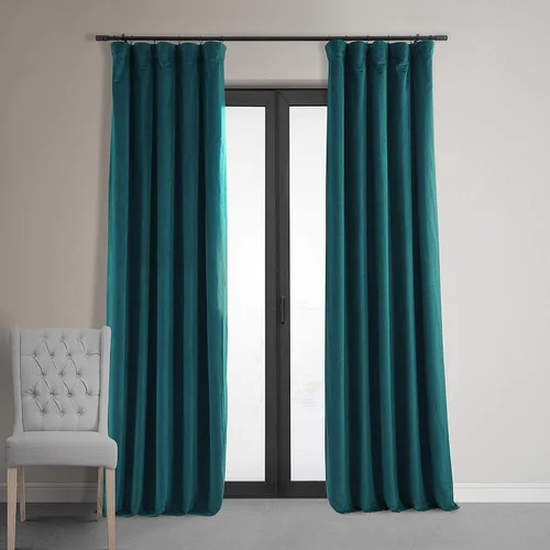 Miniatura 26 de HPD Half Price Drapes Cortinas Opacas Térmicas de Terciopelo Signature para Sala de Estar de 63 Pulgadas de Largo (1 Panel) con Bolsillo para Barra