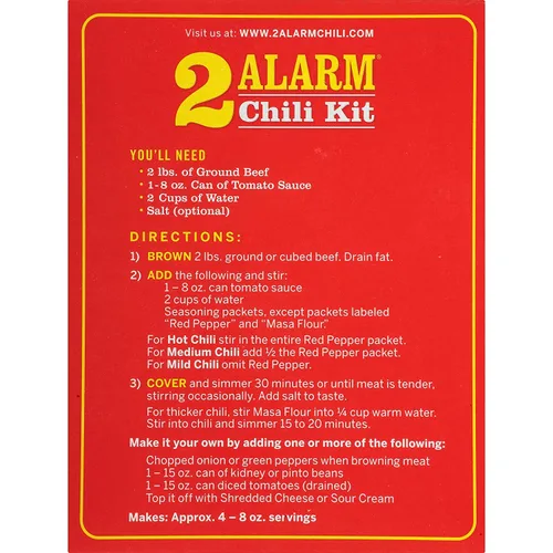Miniatura 2 de Kit de Chile Estilo Tejano 2 Alarm de Wick Fowler's (4 Cajas - 3.3 oz cada una)