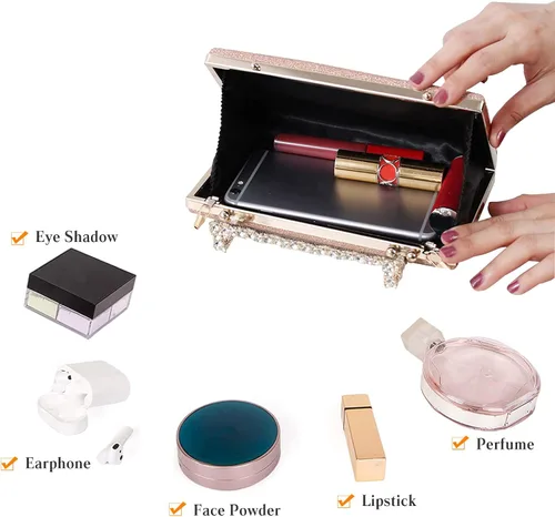 Miniatura 4 de Bolso de mano con purpurina para mujer, bolso de noche con lentejuelas, bolso brillante para novia, boda