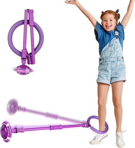 Skip Ball - Rueda de Flash Plegable Colorida Juego Interior y Exterior Juguetes de Fitness para Niños, Juguetes Geniales para Niños Regalos de Morado