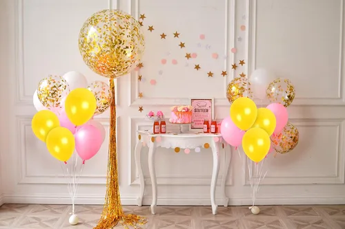Miniatura 7 de Treasures - Globos metálicos de un solo color Amarillo claro