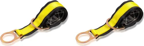 Palmer Safety Paquete de 3 correas de brazo cruzado de 6 pies, correas de viga de 3" de ancho con estrangulador y anillos en D grandes y pequeños, 3