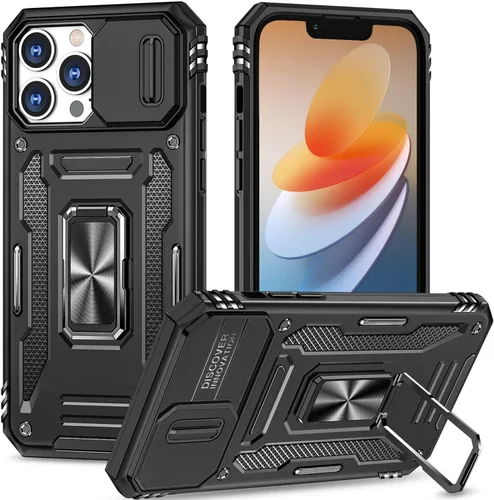 Miniatura 76 de Funda para iPhone 13 Pro con funda para cámara, con soporte de anillo para soporte, con función de montaje magnético para automóvil, para iPhone 13