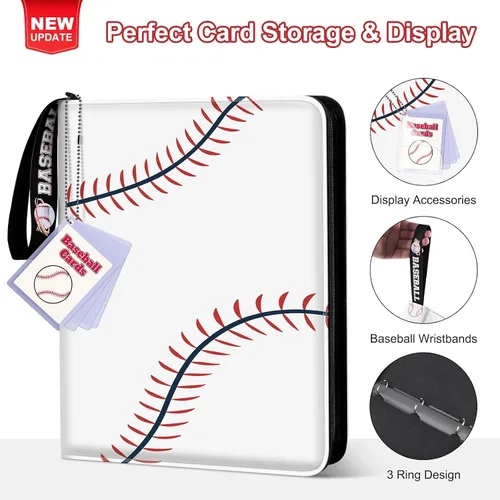 Miniatura 2 de Mlikero Carpeta de Tarjetas de Béisbol de 440 Bolsillos, Carpeta de Tarjetas Coleccionables con Diseño de Exhibición de Tarjetas, Portador