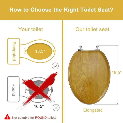 Miniatura 2 de Angel Shield - Asiento de inodoro de chapa de madera natural con bisagras de metal, fácil de limpiar, antiarañazos, estándar americano