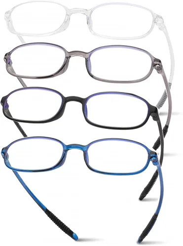 Miniatura 10 de AQWANO Paquete de 2 lentes de lectura para computadora con bloqueo de luz azul, protección UV, marco TR90 flexible, lentes de lectura ligeros