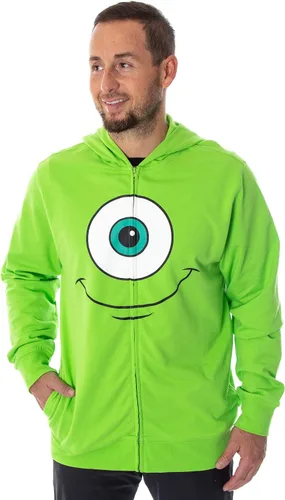 Miniatura 3 de Disney Monsters Inc Mike Wazowski - Sudadera con capucha en 3D forro polar verde con licencia oficial de star wars silent one crew M