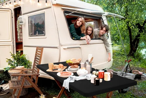 Miniatura 2 de homing Mantel rectangular elástico ajustable de 4 pies, funda de tela impermeable, mantel de poliéster lavable para cenas, fiestas, otoño