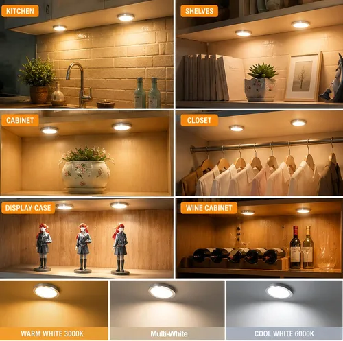 Miniatura 3 de Luces LED inteligentes de disco, iluminación regulable debajo del gabinete con control de aplicación Bluetooth, sincronización de música