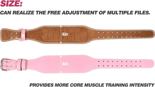 Miniatura 4 de IFAST Cinturón de levantamiento de pesas y correas de muñeca, cinturón de levantamiento de pesas para mujer con cinturón de soporte lumbar acolchado