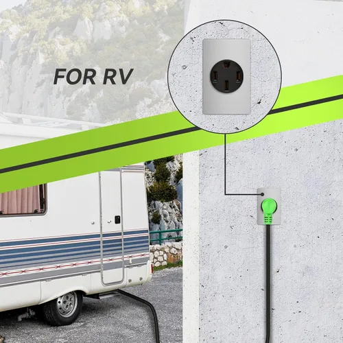 Miniatura 6 de RVMATE Receptáculo NEMA TT-30R, salida RV de 30 amperios, hoja recta de 125 voltios, reemplazo de potencia de montaje empotrado, 2 polos, 3 cables