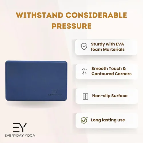 Miniatura 4 de Everyday Yoga Bloque de espuma premium - Bloque de yoga antideslizante de alta densidad para equilibrio, estabilidad y estiramiento, soporte de True
