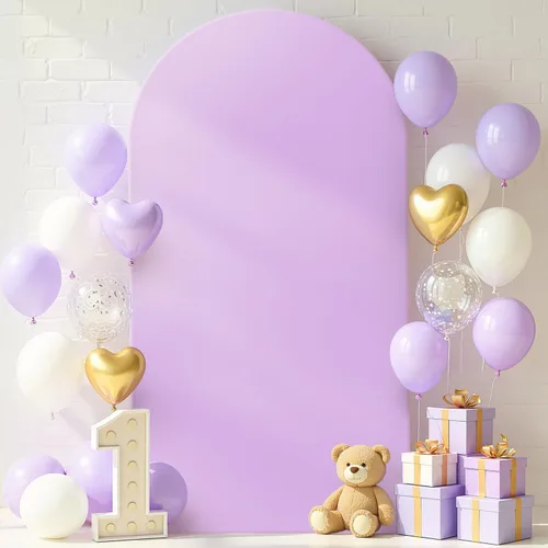 Miniatura 26 de FUHSY Cubierta de Soporte de Arco de 7.2 Pies Color Beige Ajustada Cubierta de Telón de Fondo de Arco de Boda Globo Chiara Paneles de Telón de Fondo